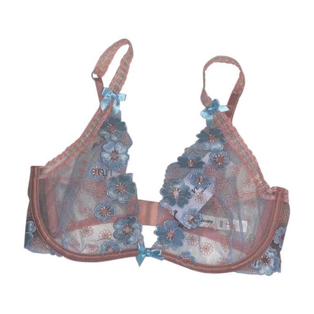For Love & Lemons Aurora Bra Size Small-Double-D Victoria's Secret Blue/Pink
